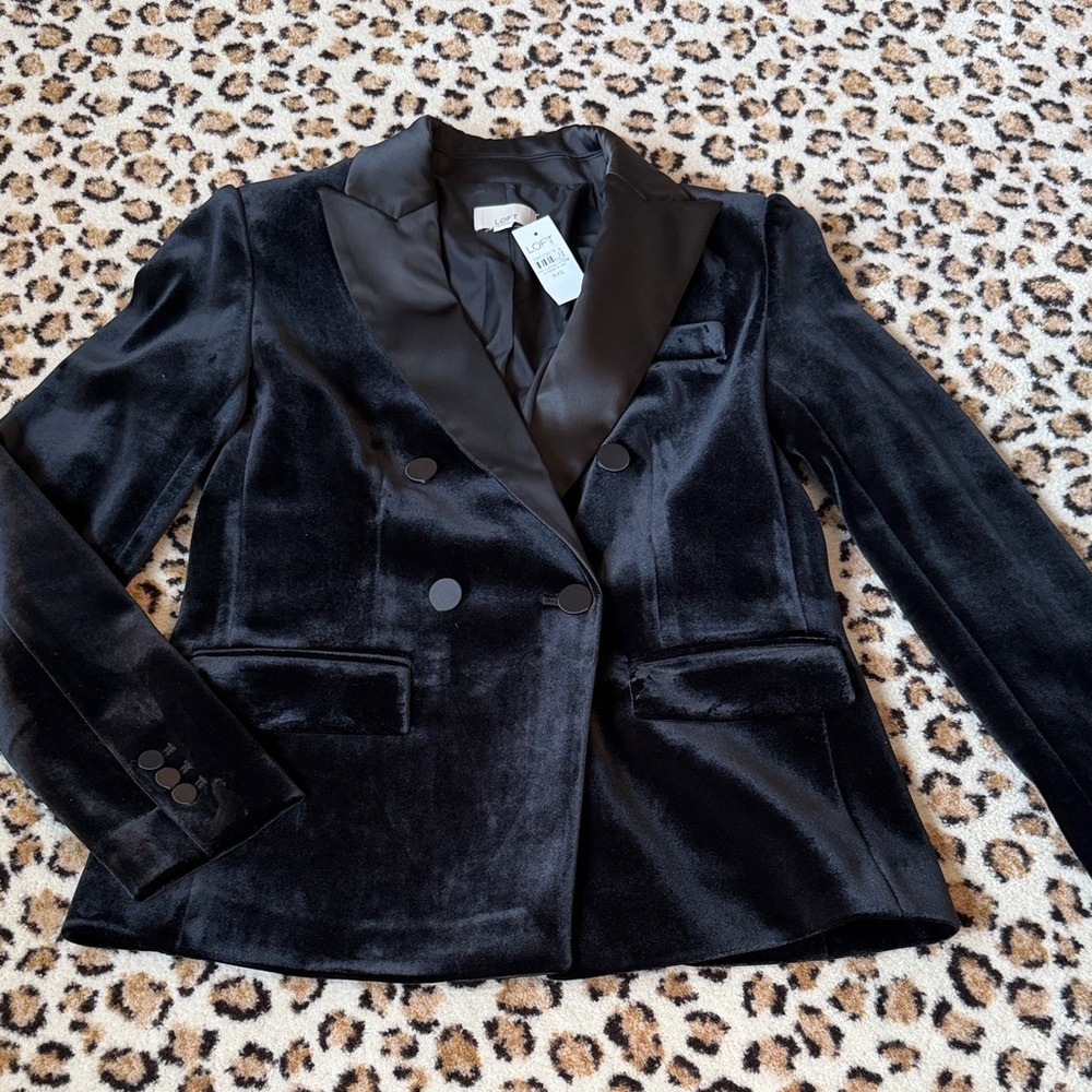 LOFT Black Velvet Blazer
